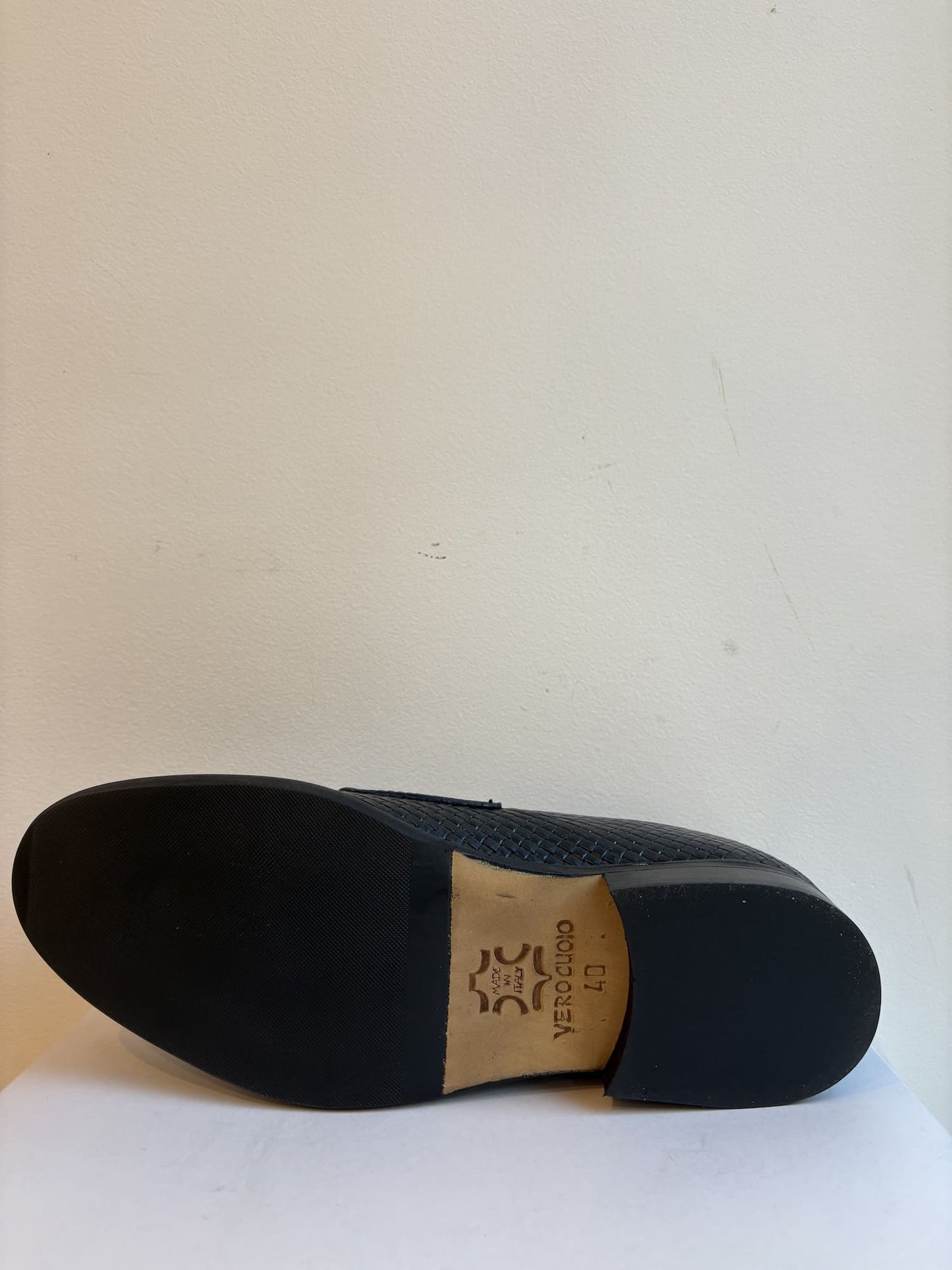 Mocassino in pelle intrecciata doppia fibbia