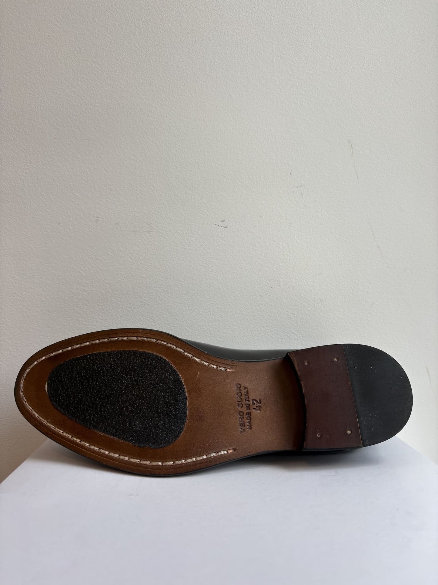 Mocassino uomo con riflessi verde