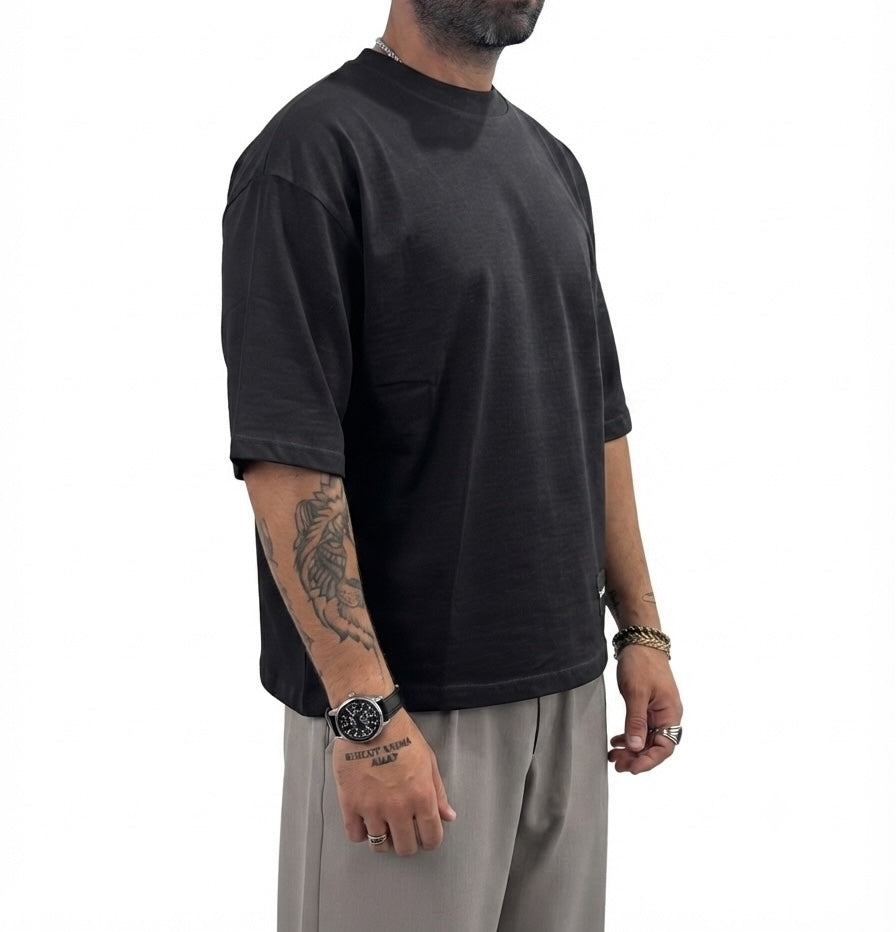 blacksvnday T-shirt maniche corte STEPHEN Nero - Stile Cropped