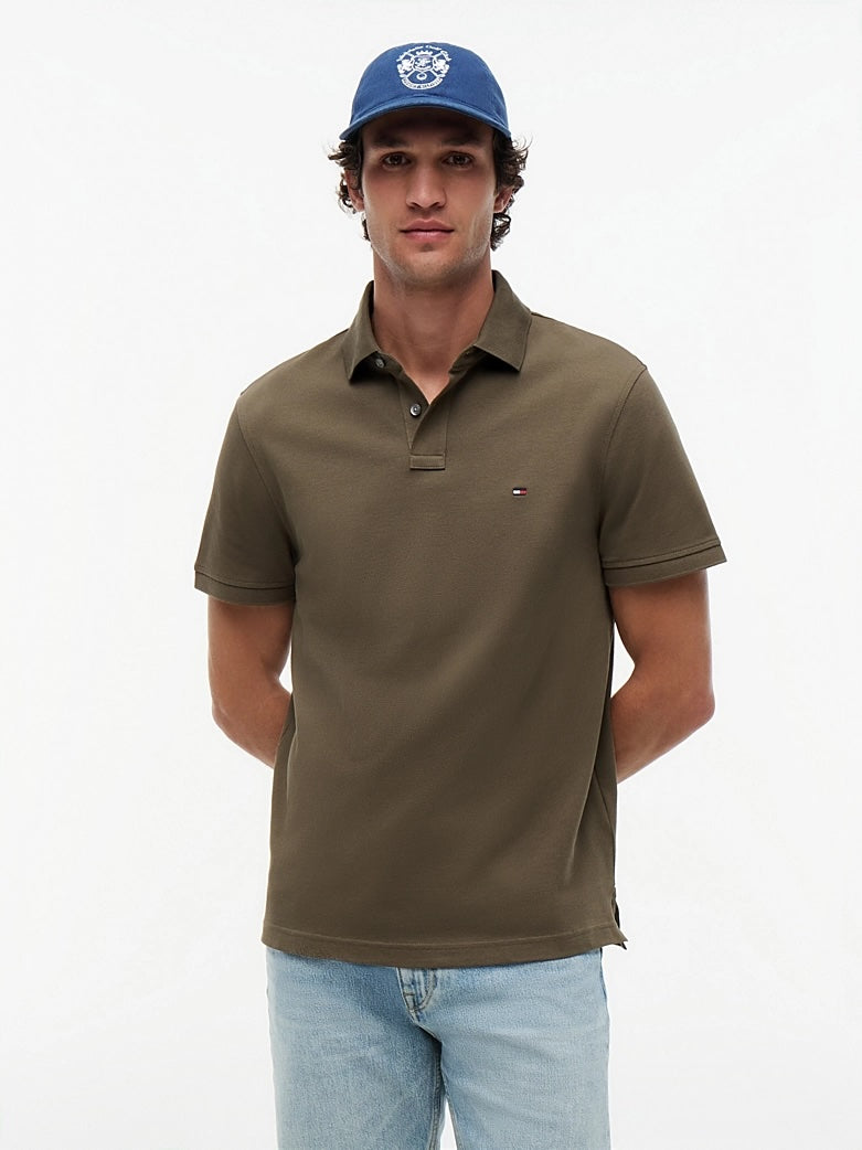 Tommy Hilfiger Polo in Cotone Piquet - Platinum Olive