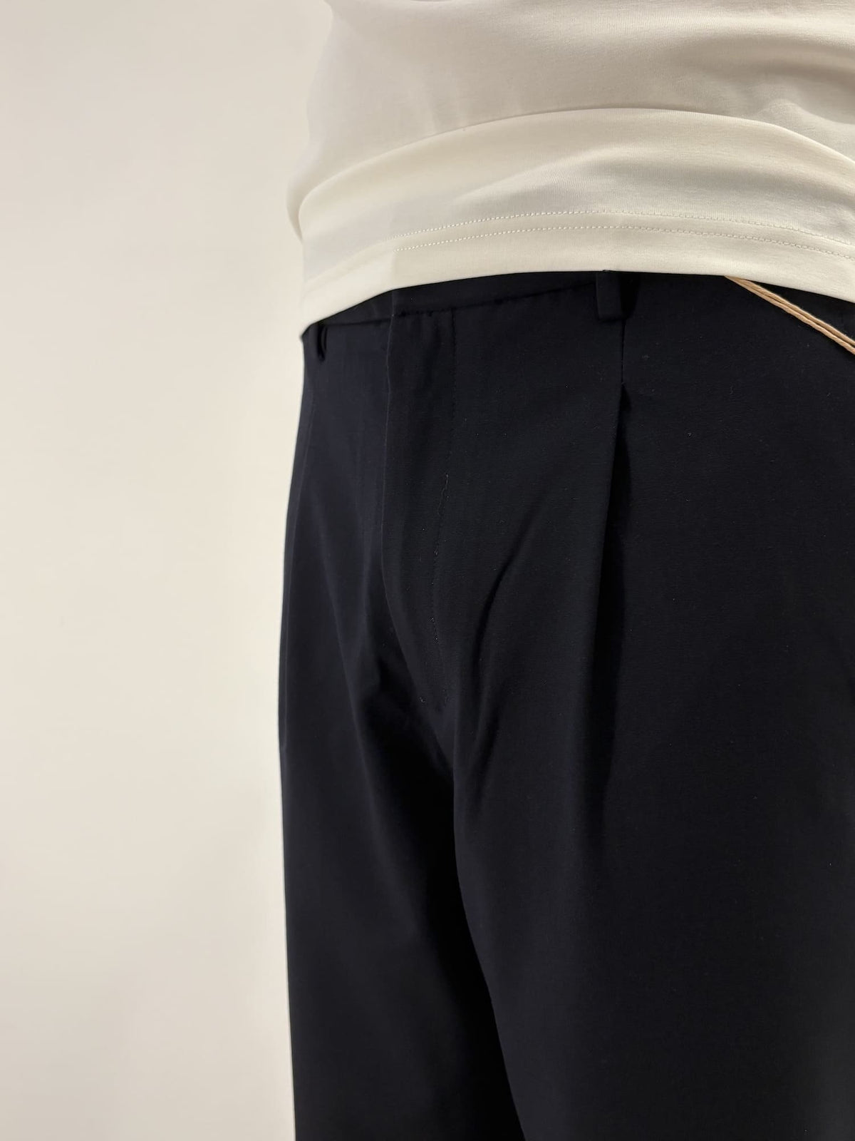 Pantalone semi elegante con elastico in vita