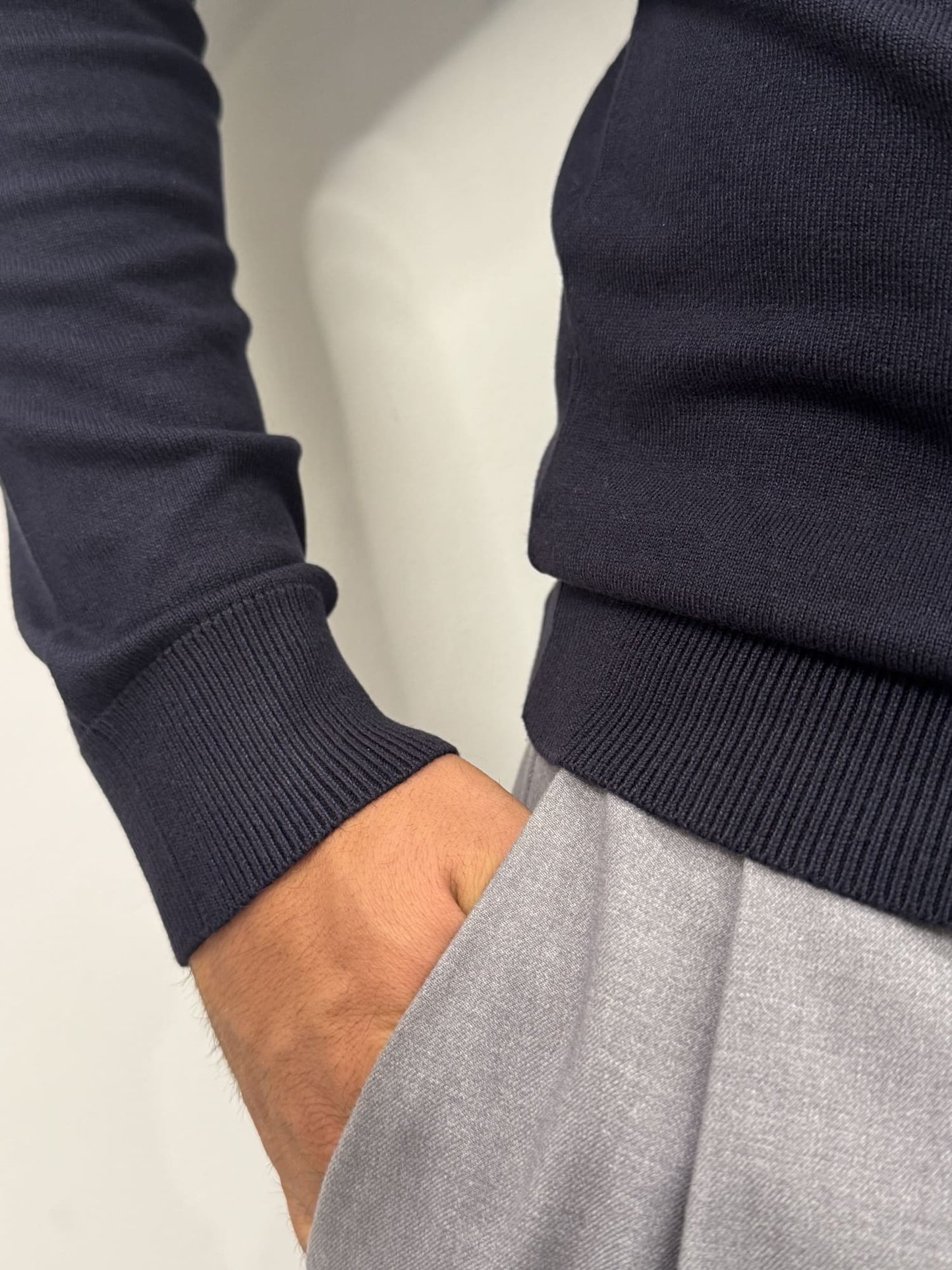 Maglioncino paricollo slim made in italy