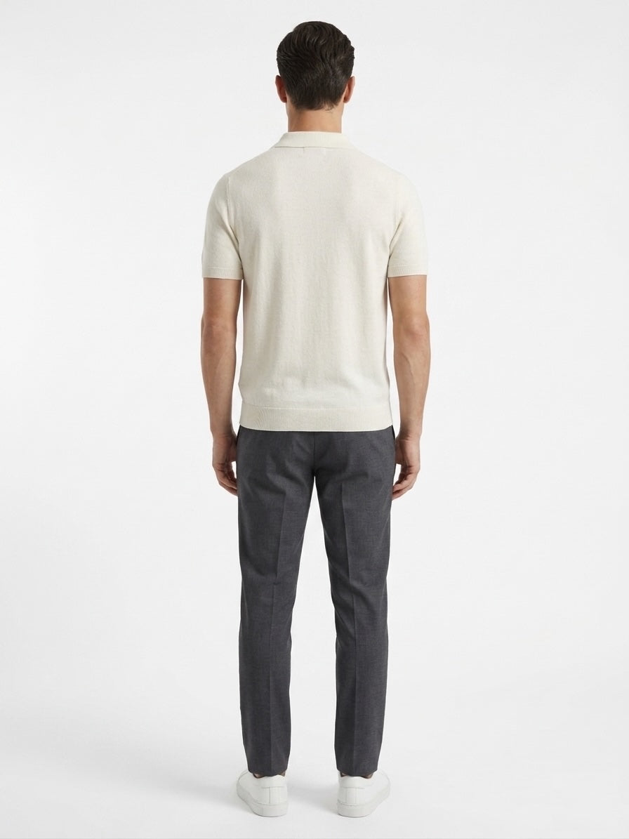 Polo manica corta basic bianca in filo