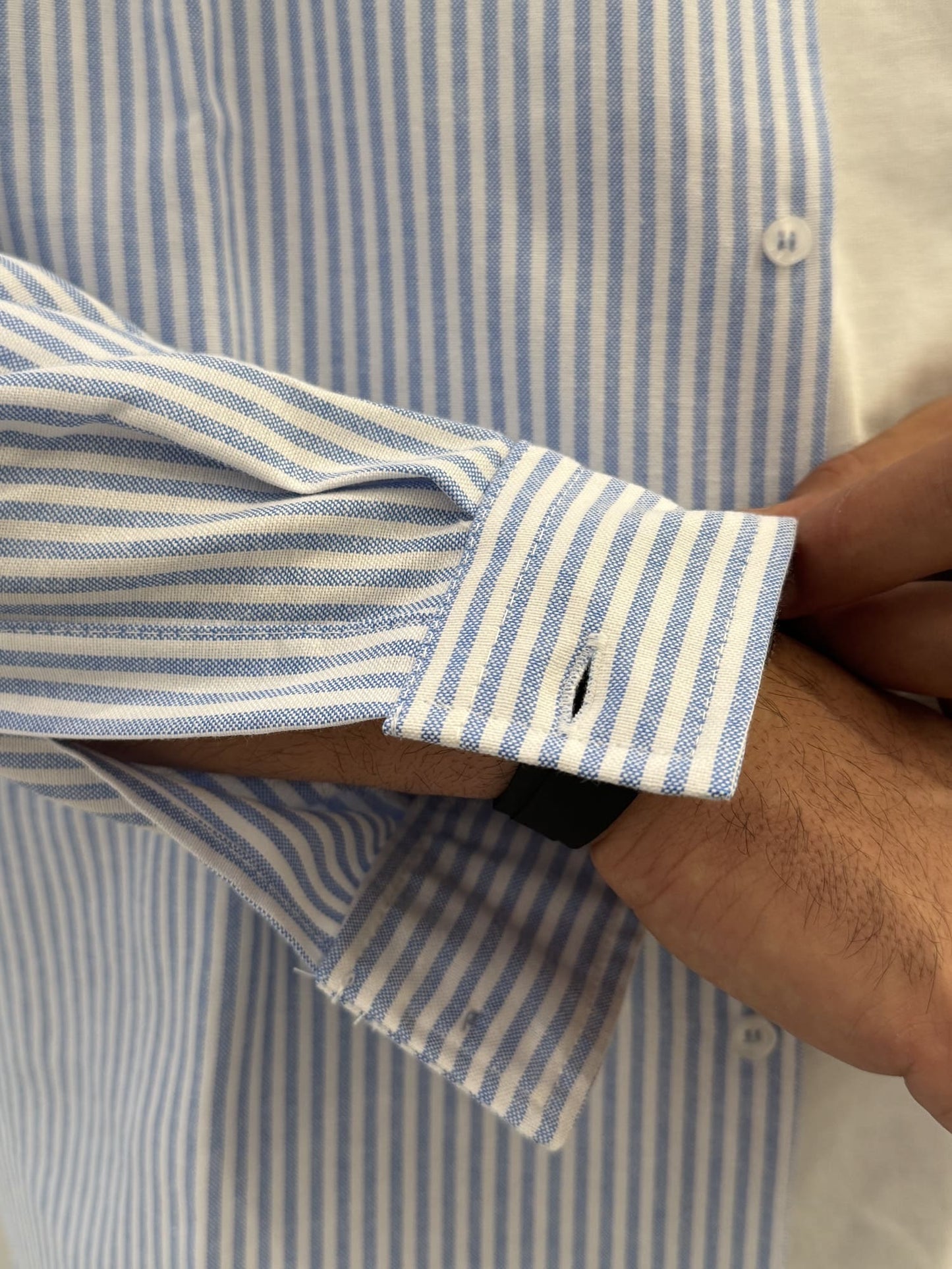 Camicia over rigata a maniche lunghe