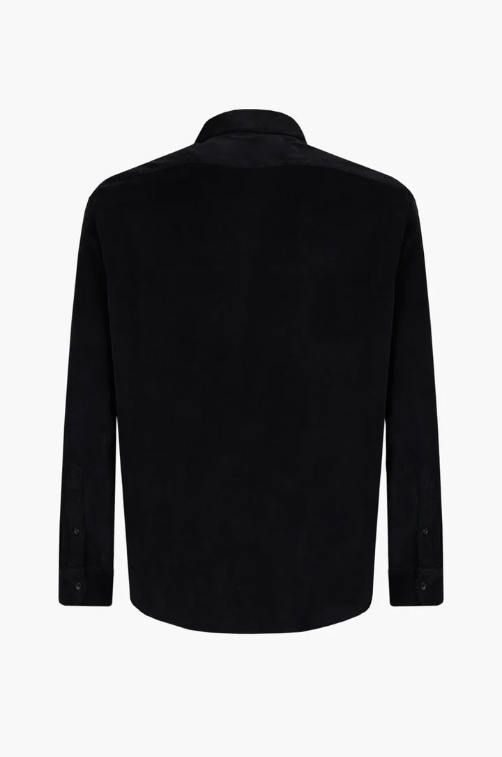 Camicia regular fit in velluto Black