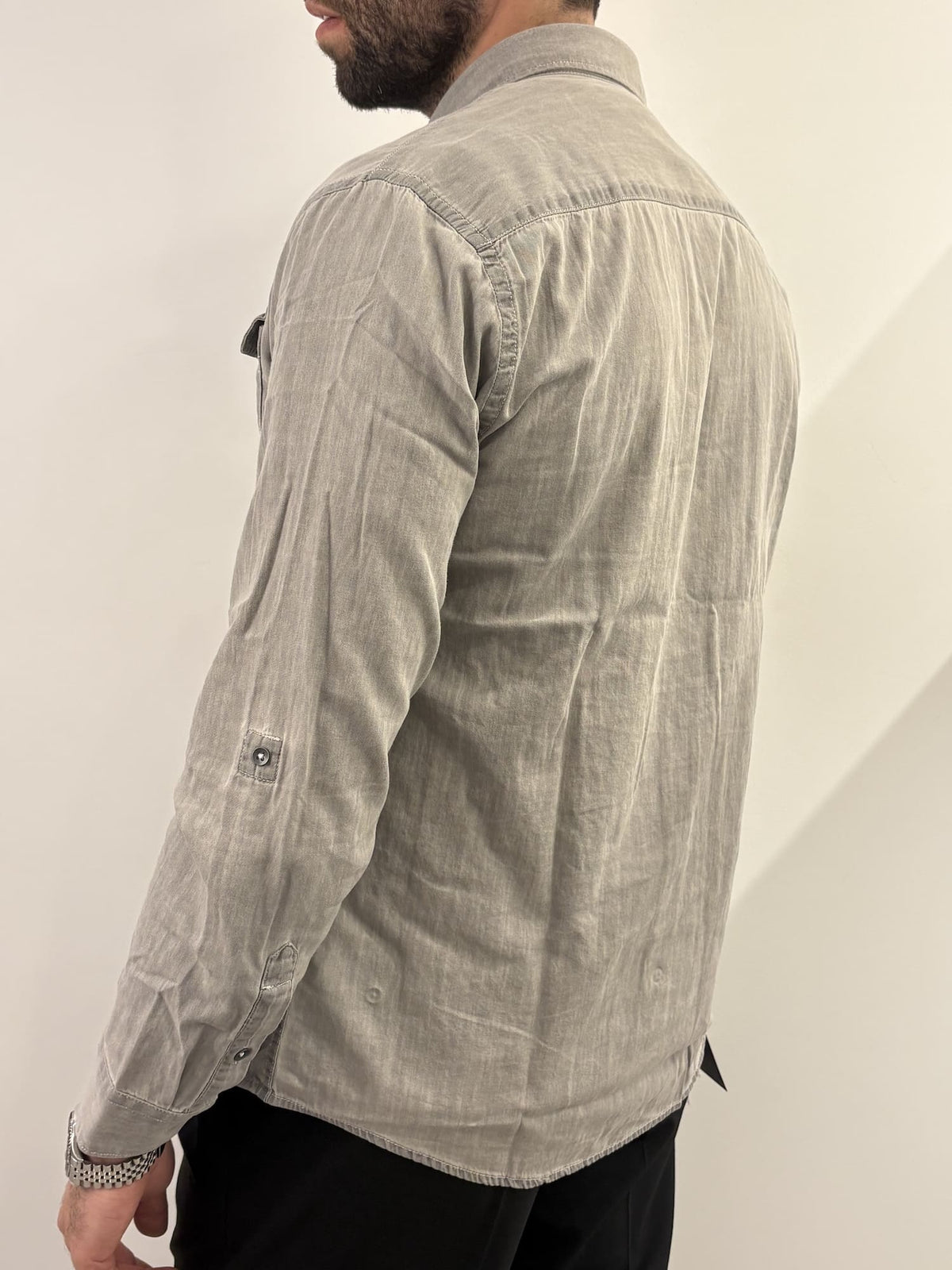 Camicia hamaki-ho in cotone grigio