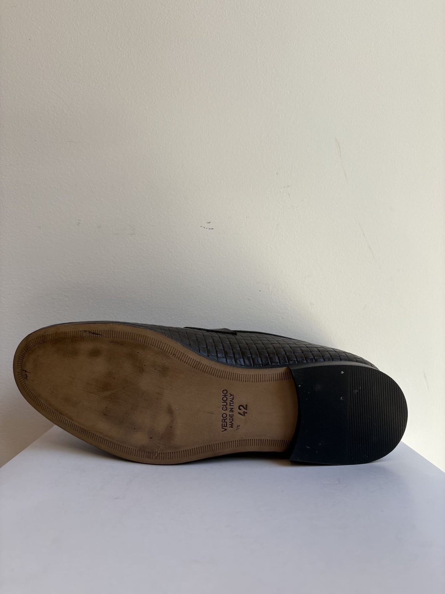 Mocassino uomo pelle intrecciata