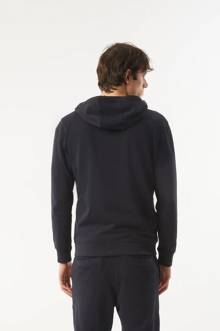 Felpa zip con cappuccio basic