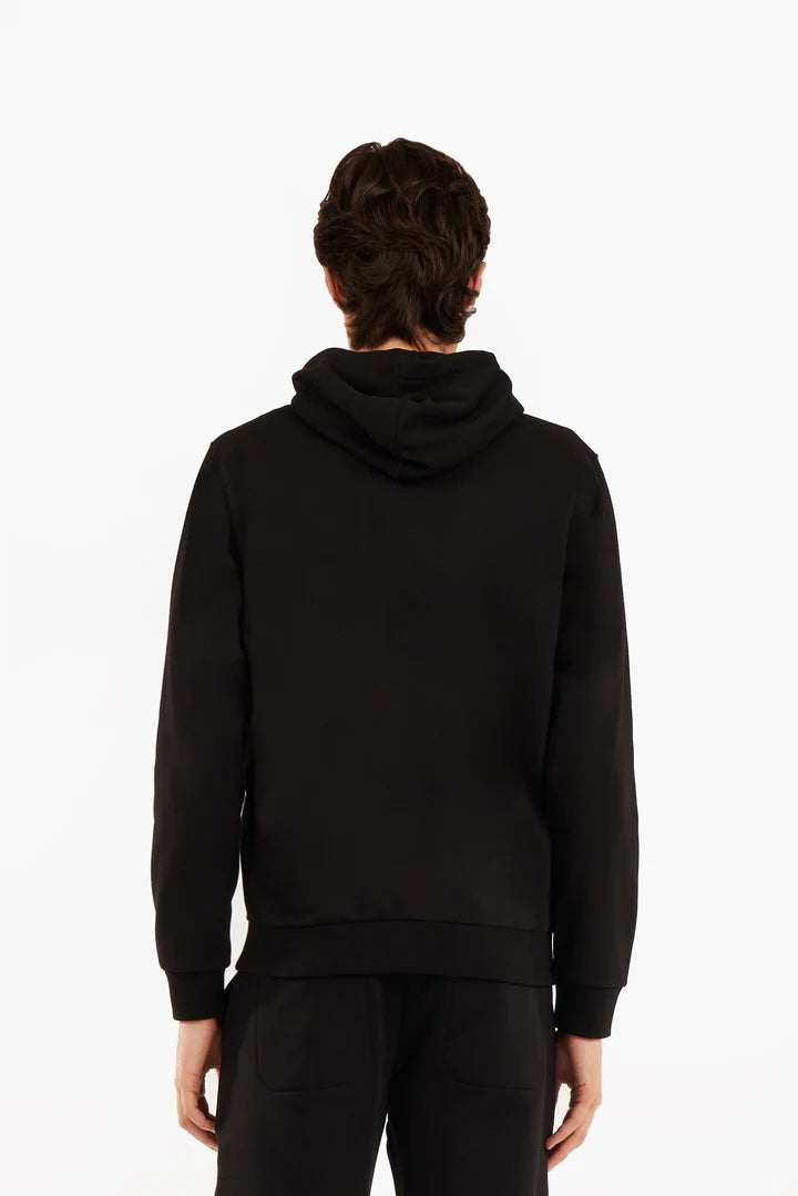 Felpa zip con cappuccio basic Sorbino nera