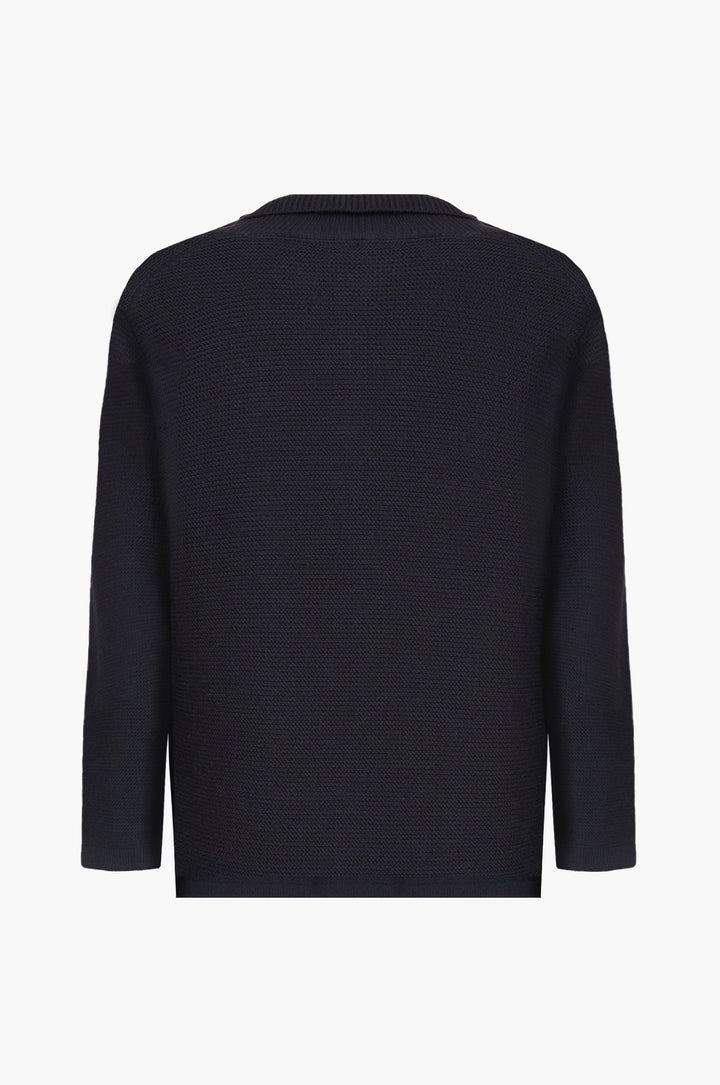 Giacca in maglia misto lana Sorbino blu navy