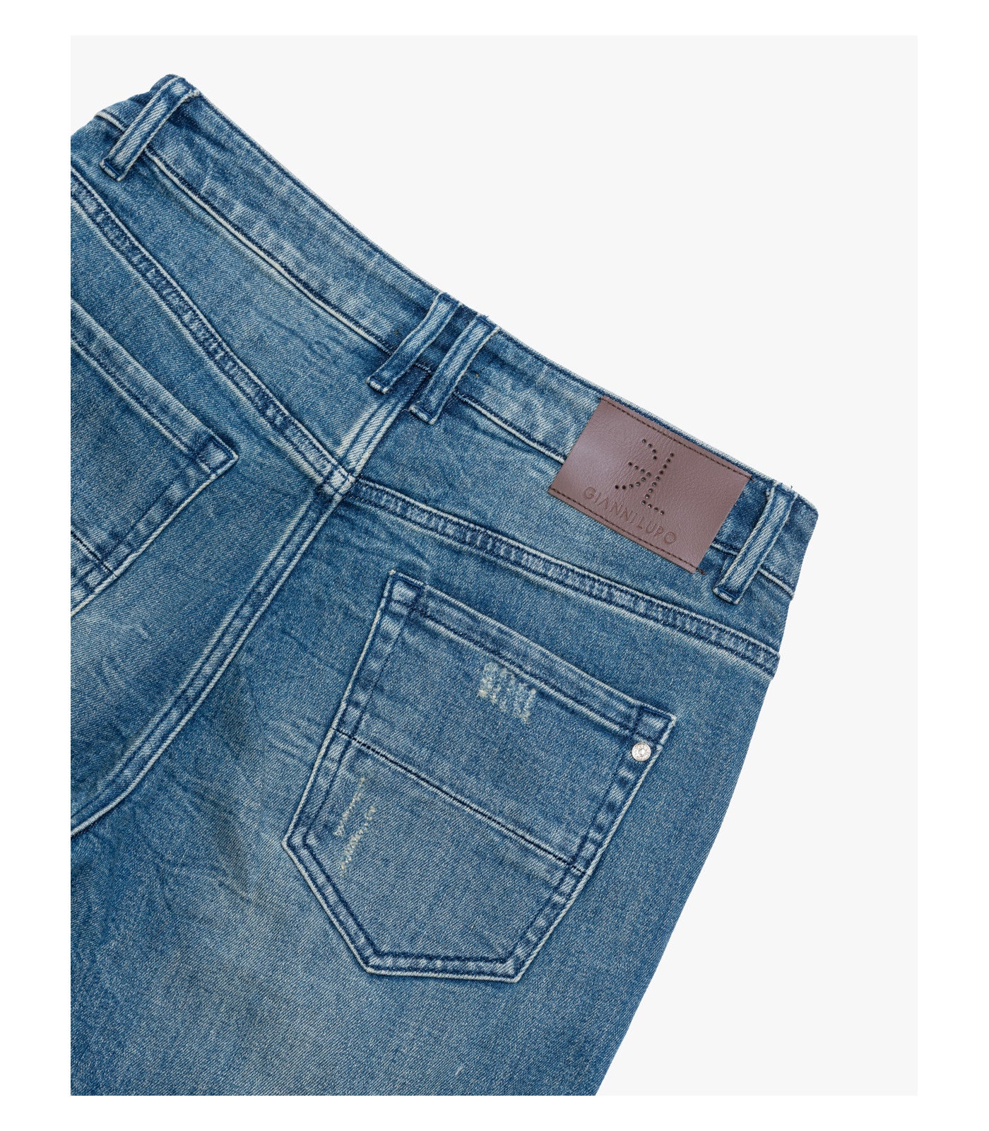 Jeans KEVIN skinny fit medium wash con strappi