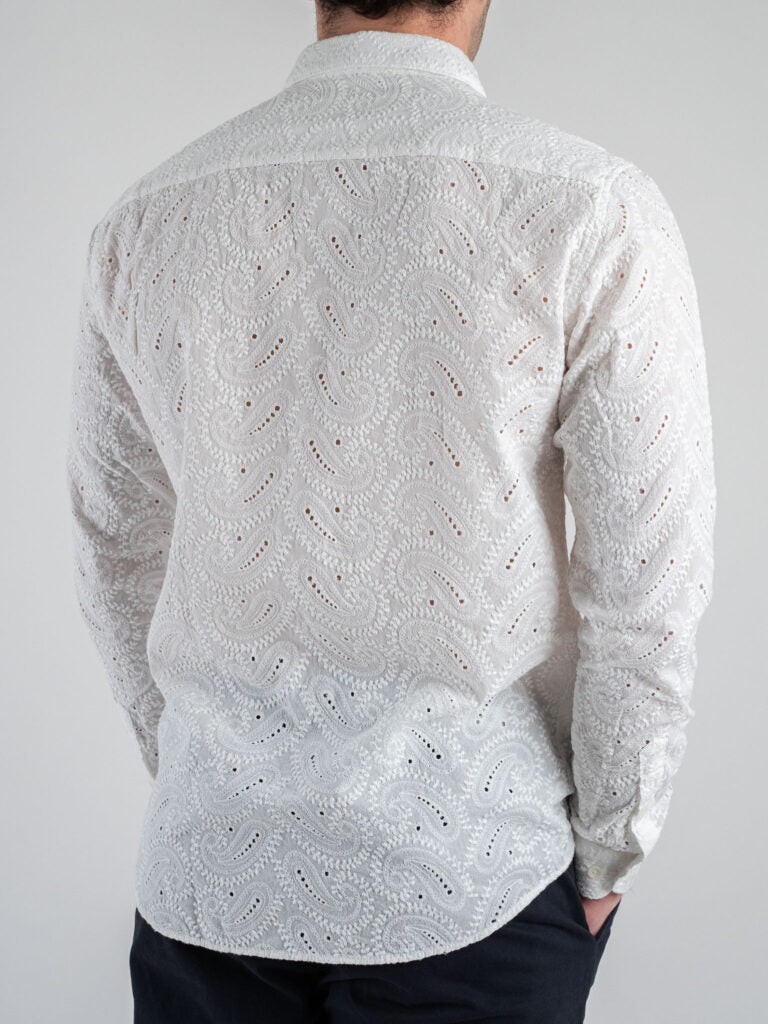 Camicia in cotone sangallo Gianni Lupo con collo