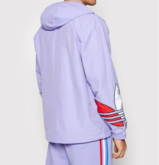 Giacca a vento con cappuccio e stampa del logo triangolare adidas