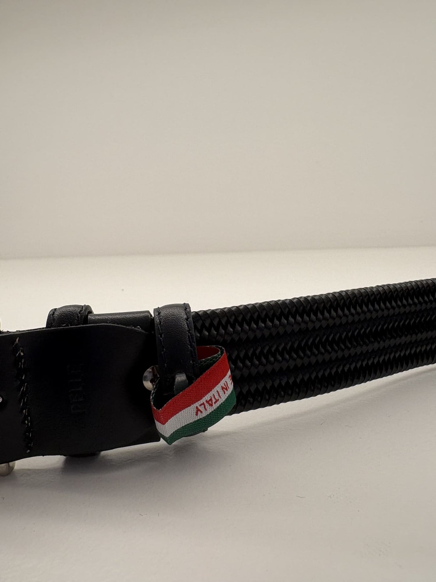 Cintura ad intreccio elastica in pelle