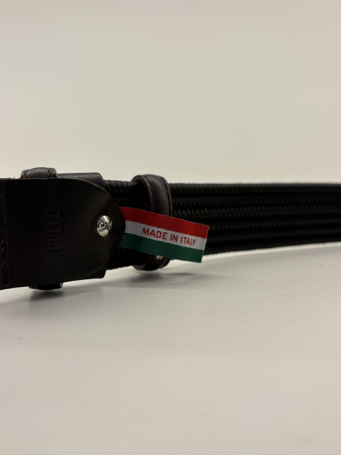 Cintura ad intreccio elastica in pelle