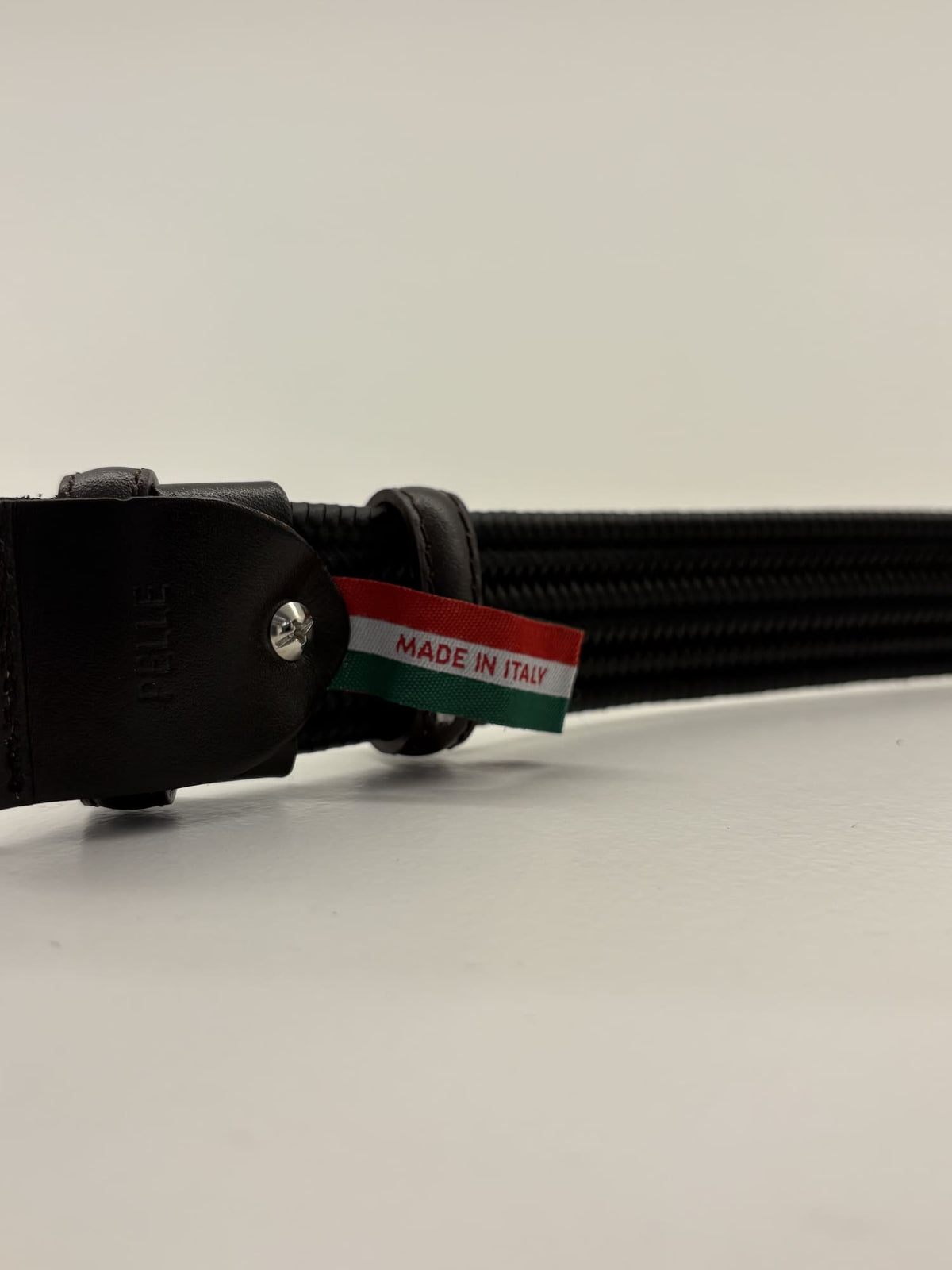 Cintura ad intreccio elastica in pelle