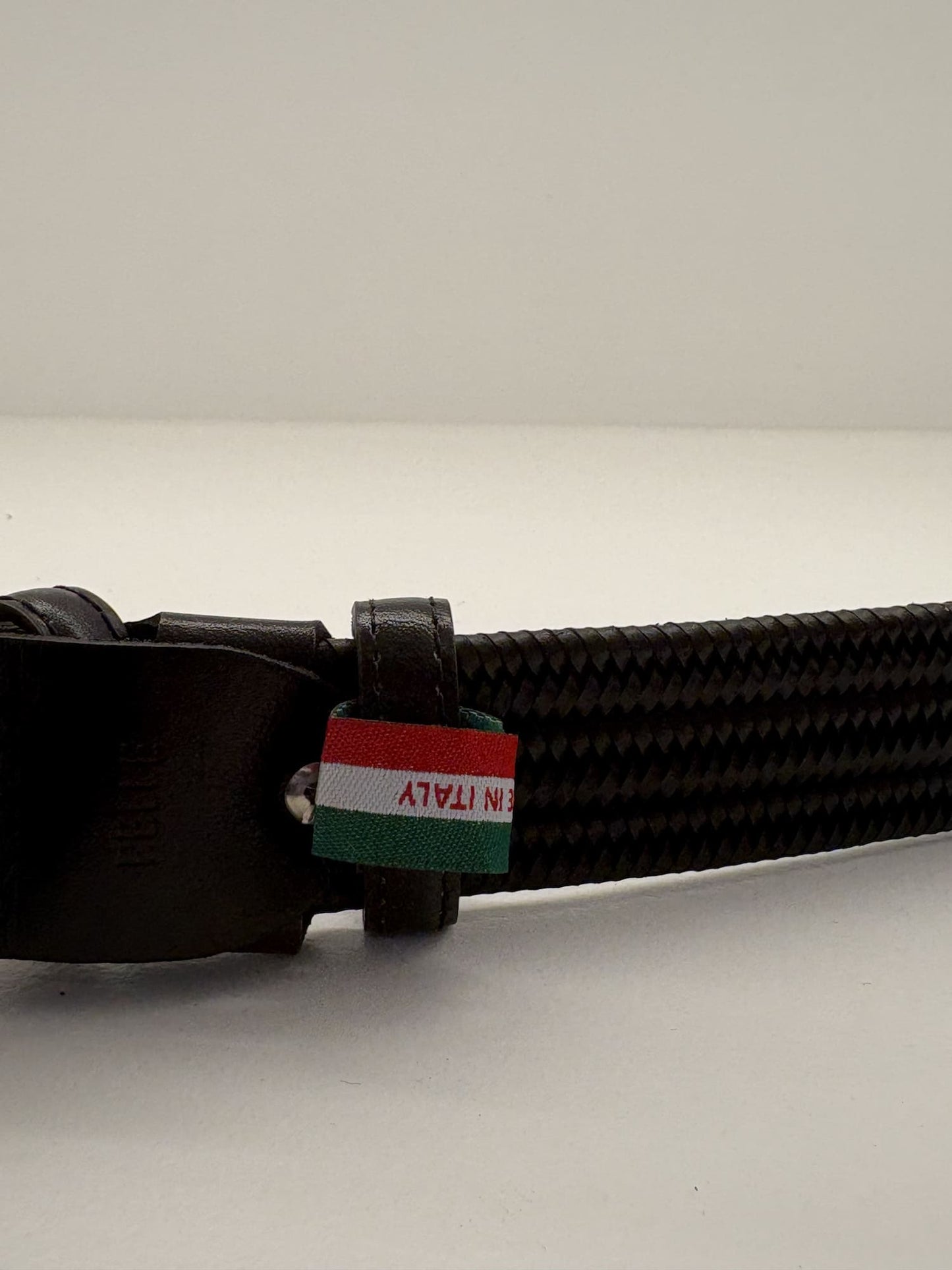 Cintura ad intreccio elastica in pelle