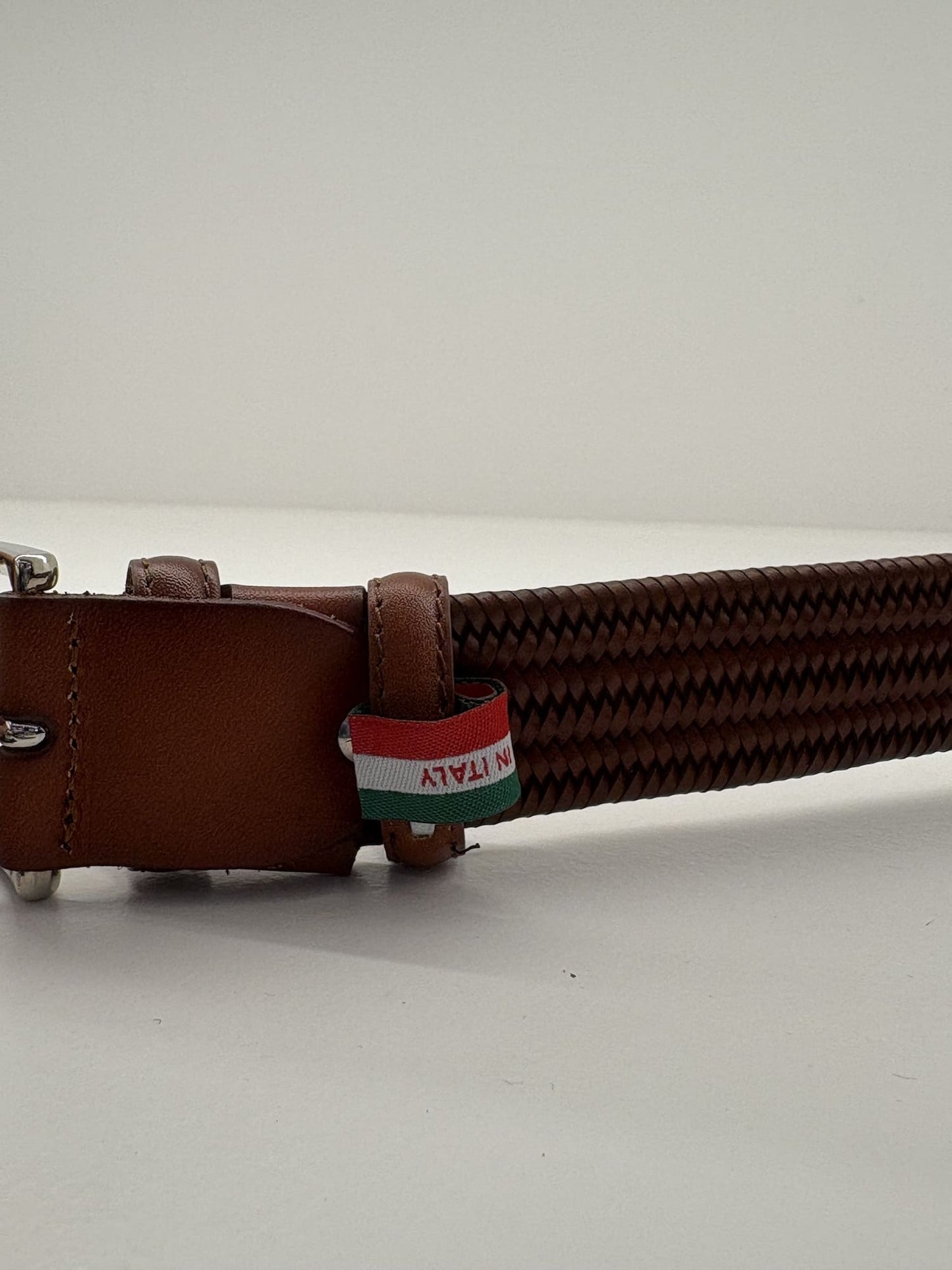 Cintura ad intreccio elastica in pelle