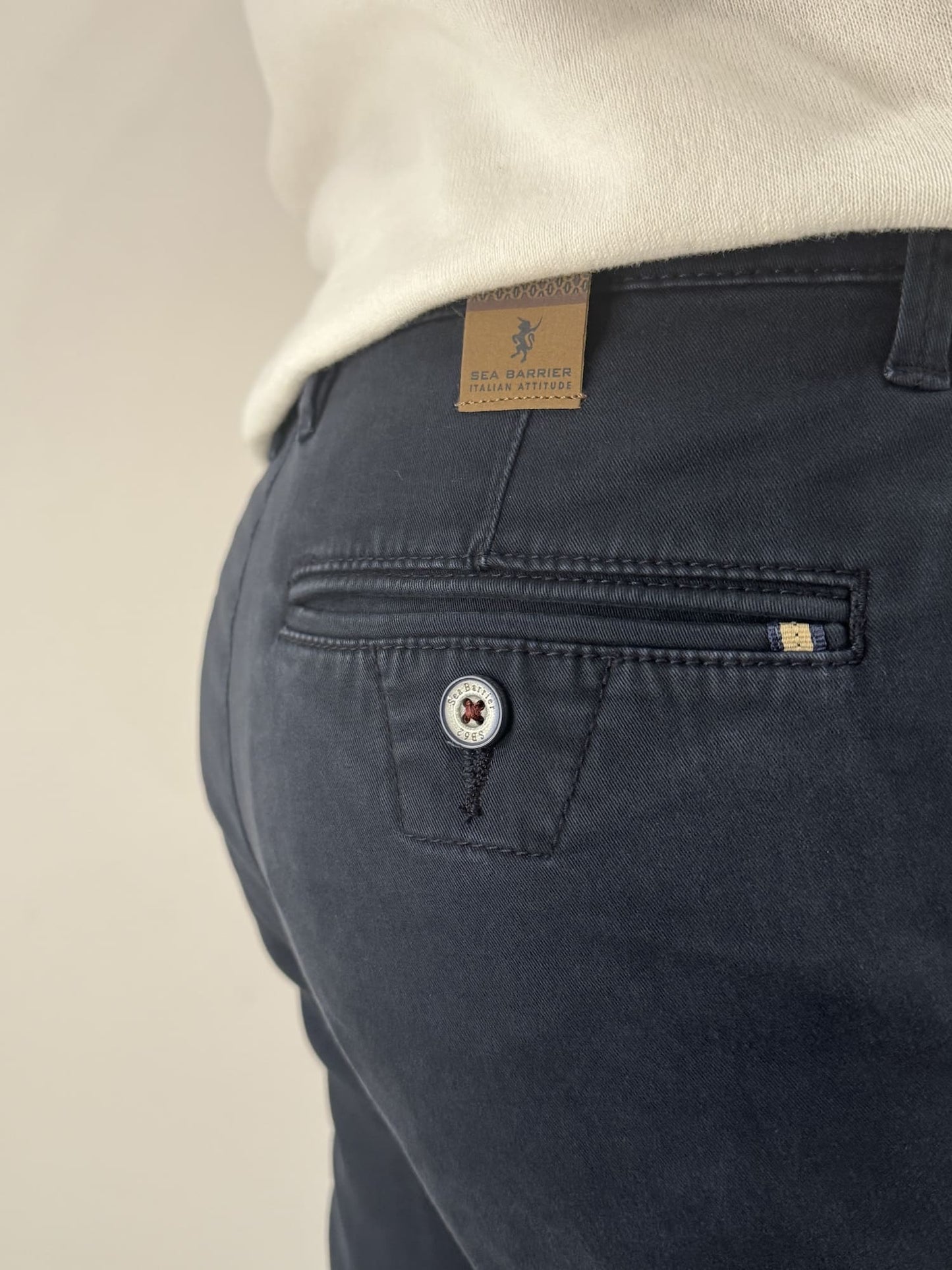 Pantalone Sea Barrier in cotone elasticizzato Blu navy