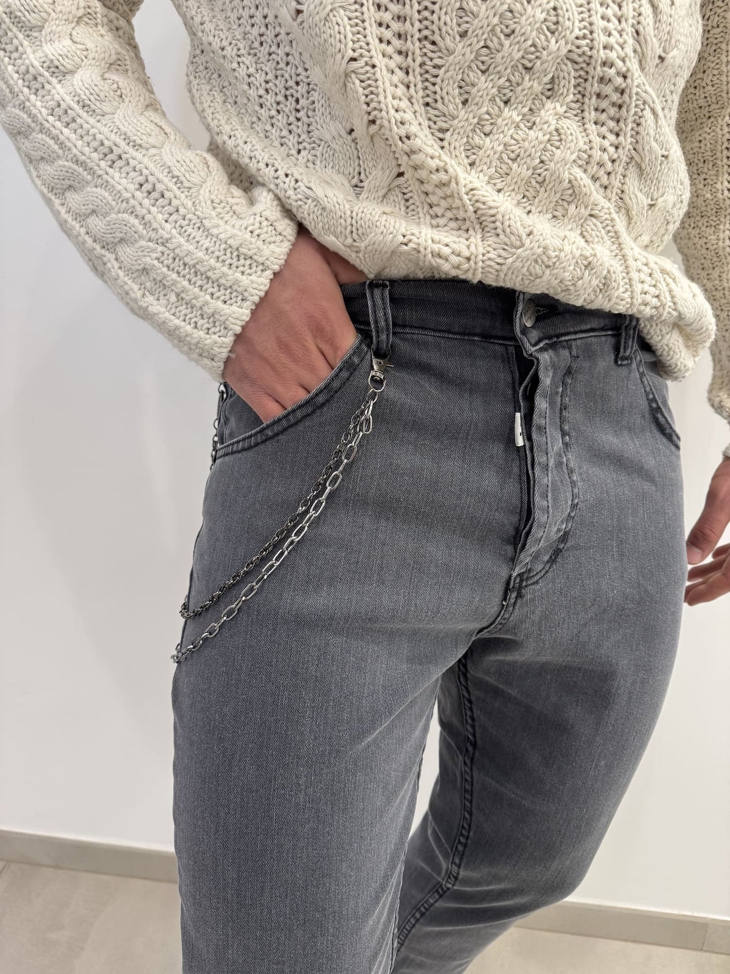 Jeans basic Grigio