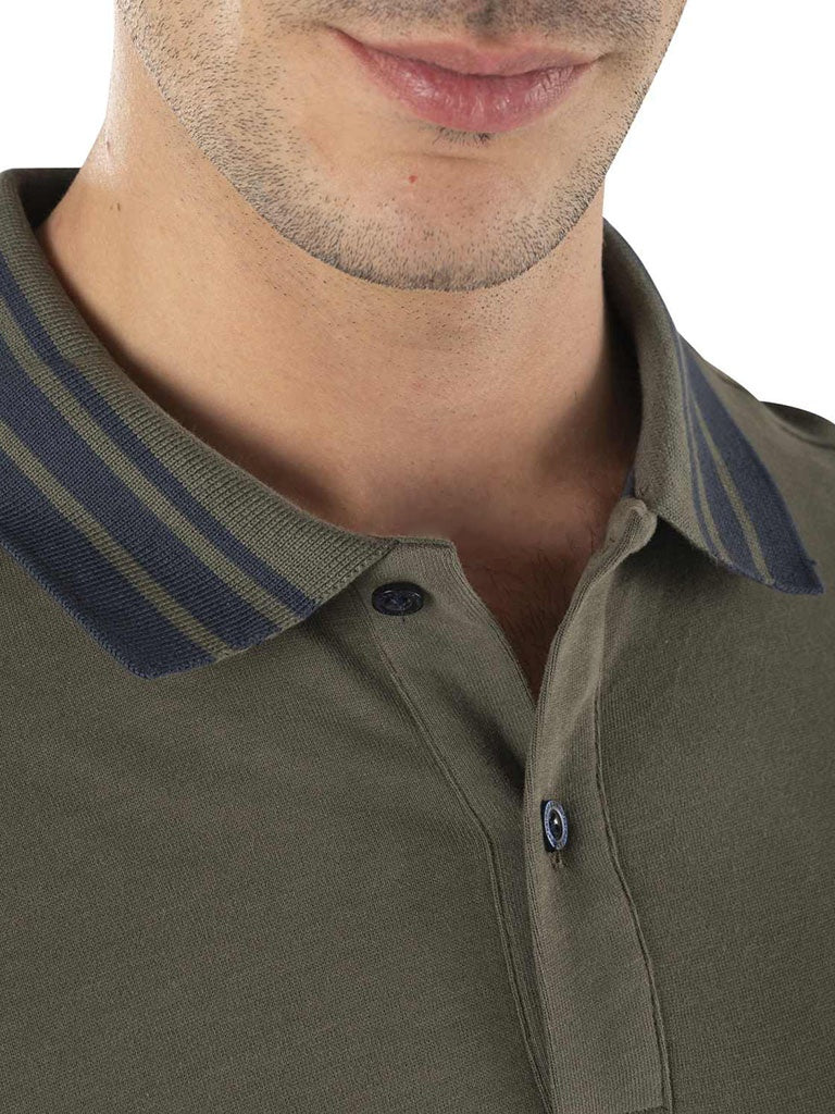 Polo Maniche lunghe collo rigato e taschino Harmont & Blaine