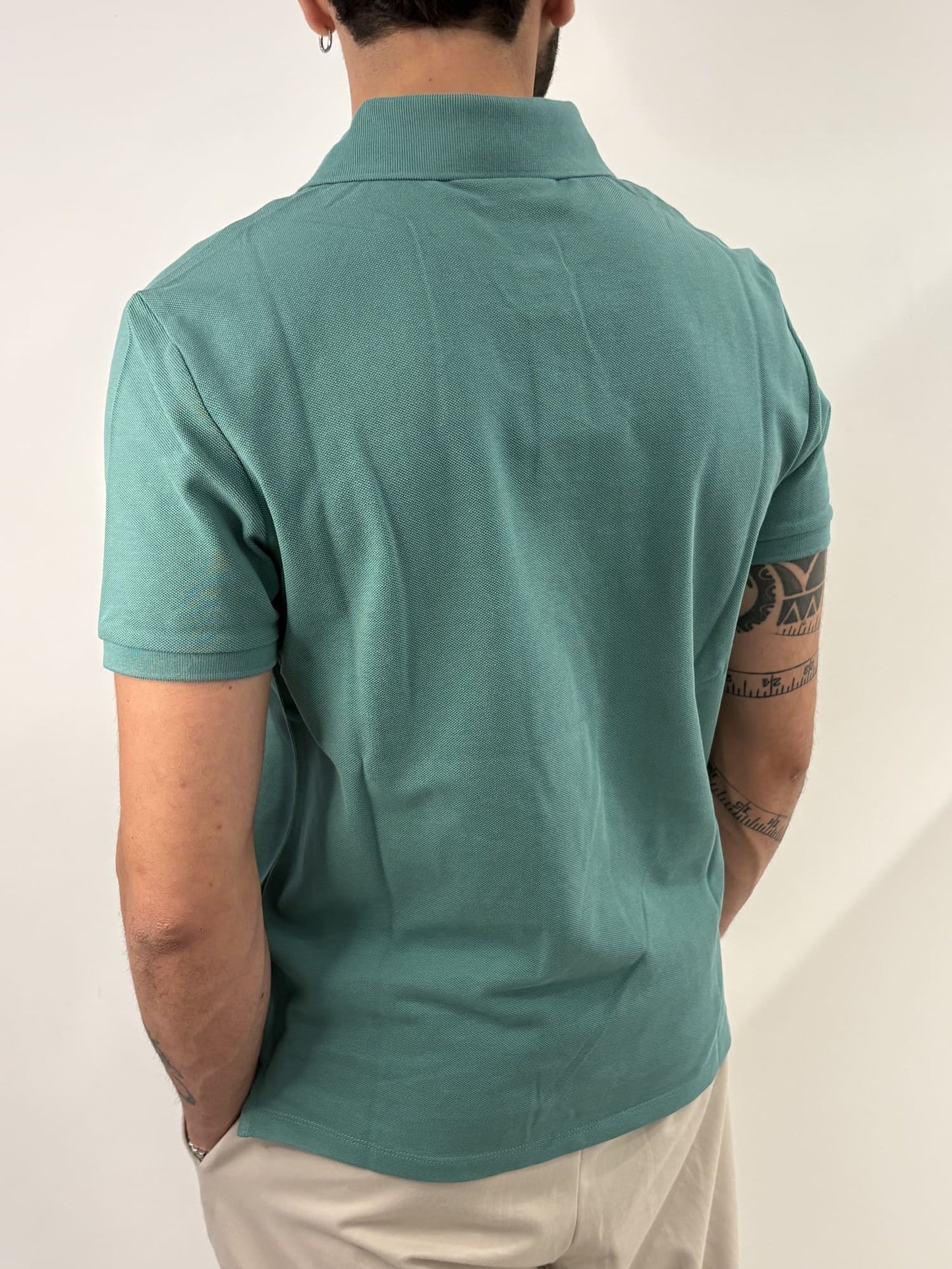 Polo classica in piqué in misto cotone Calvin Klein green