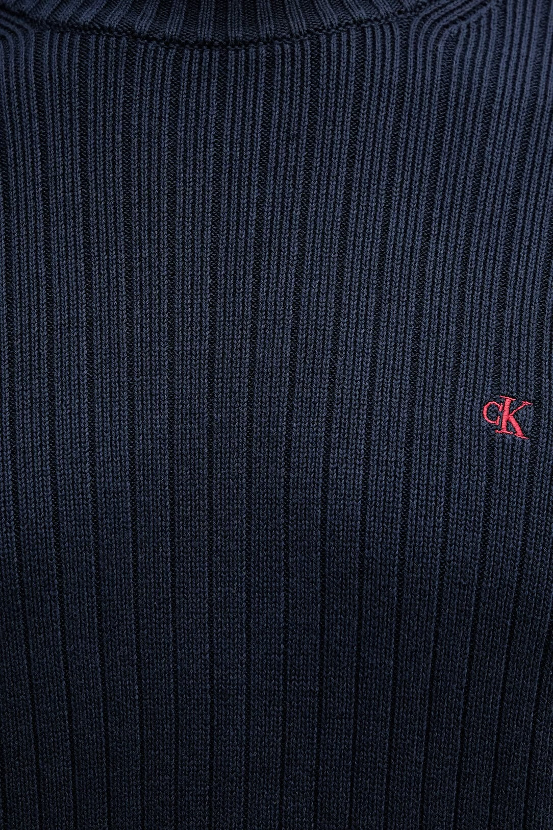 Maglione in cotone a costine monogramma Calvin Klein