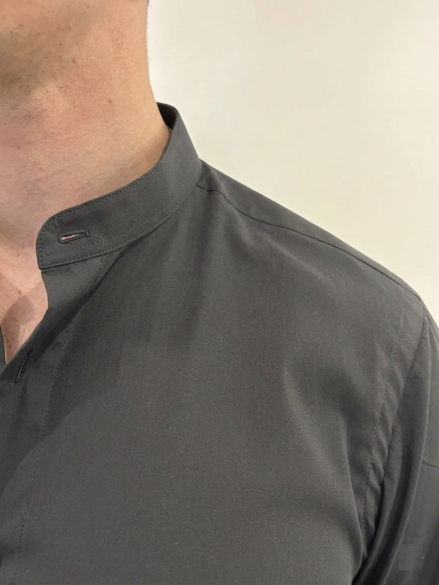 Camicia Matera in cotone elasticizzato collo coreano