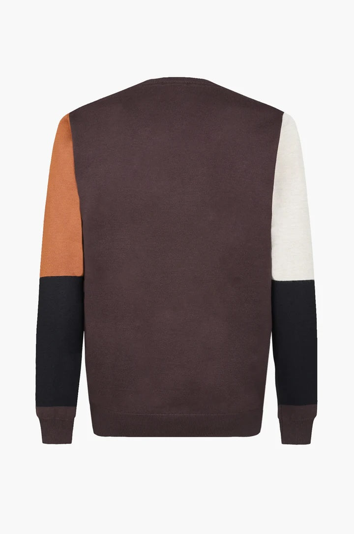 Pullover color block Sorbino moro