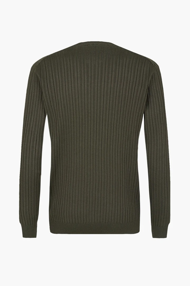Pullover con trama Sorbino verde militare