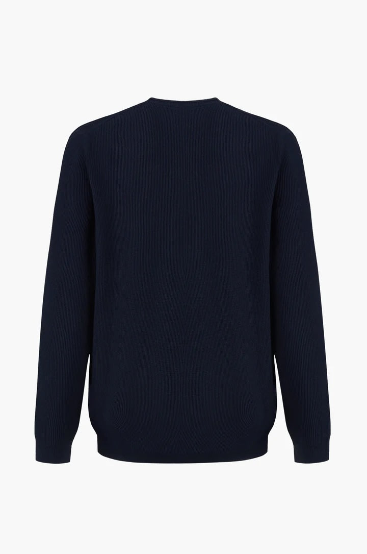 Pullover con struttura effetto doppia maglia sorbino blu
