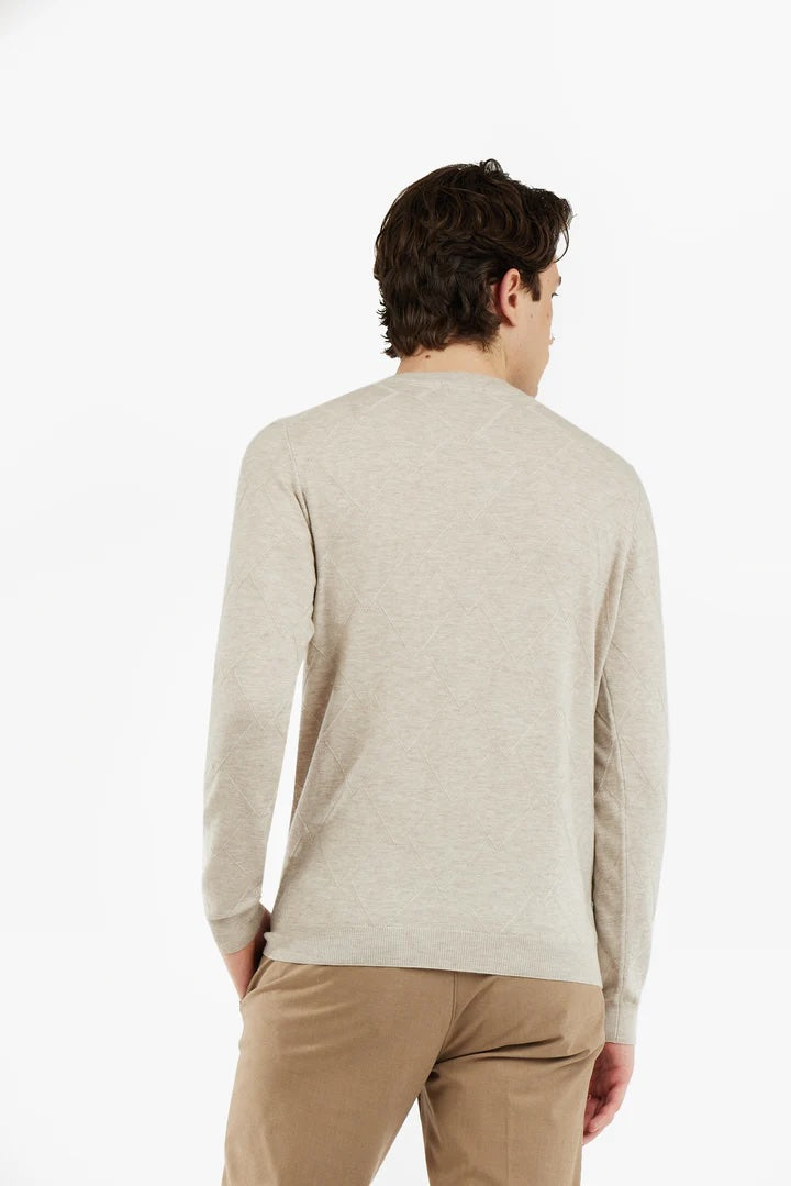 Pullover con trama misto lana Sorbino beige