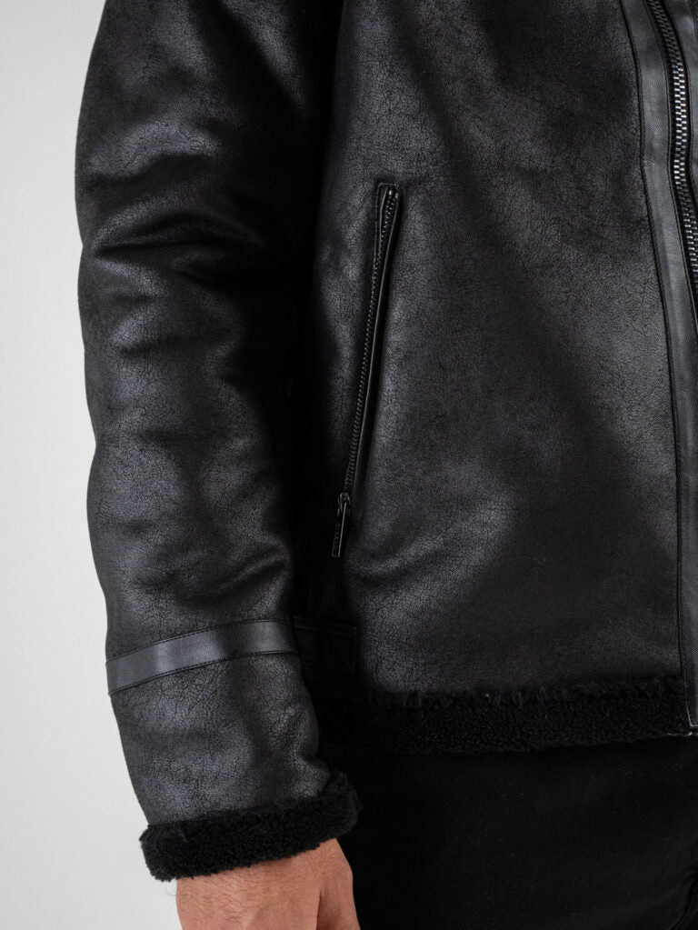 OVER-D Ecomontone morbido Giubbotto in pelle