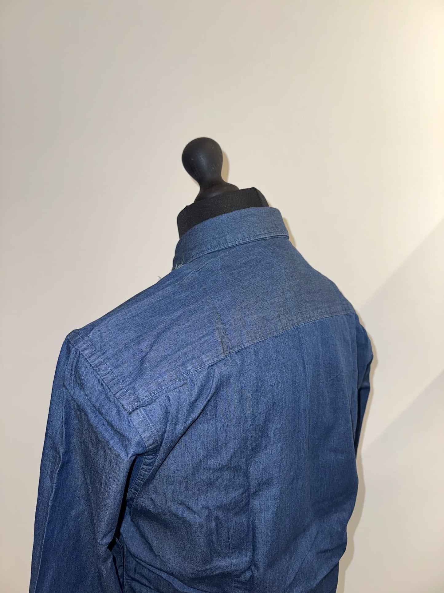 Camicia in denim collo francese