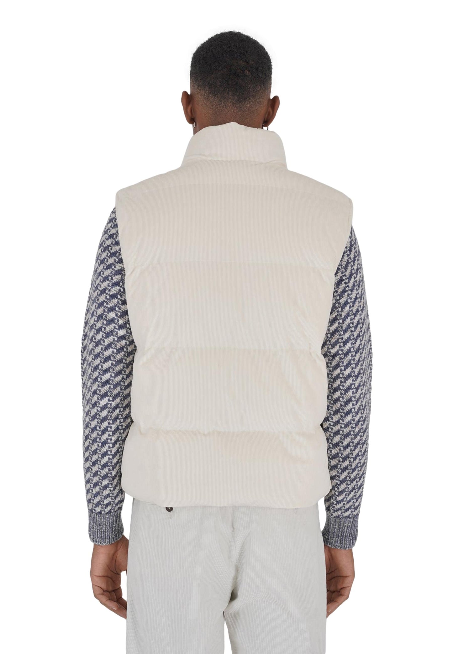 Giubbotto smanicato in velluto Out/Fit Bianco