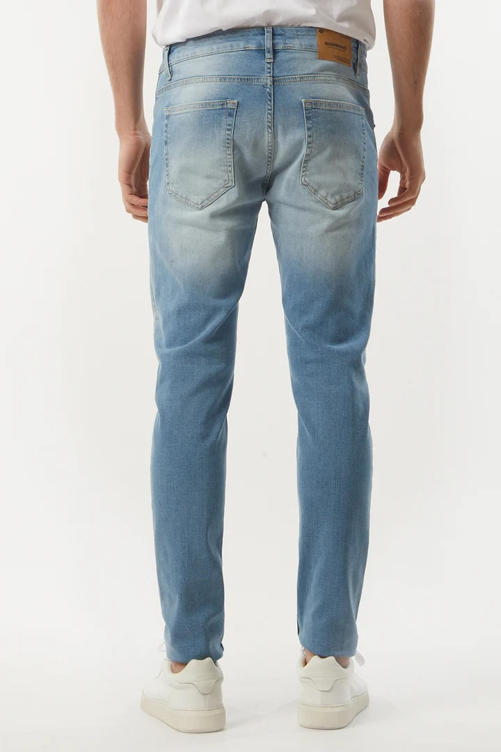 Jeans 5 tasche slim fit lavaggio chiaro