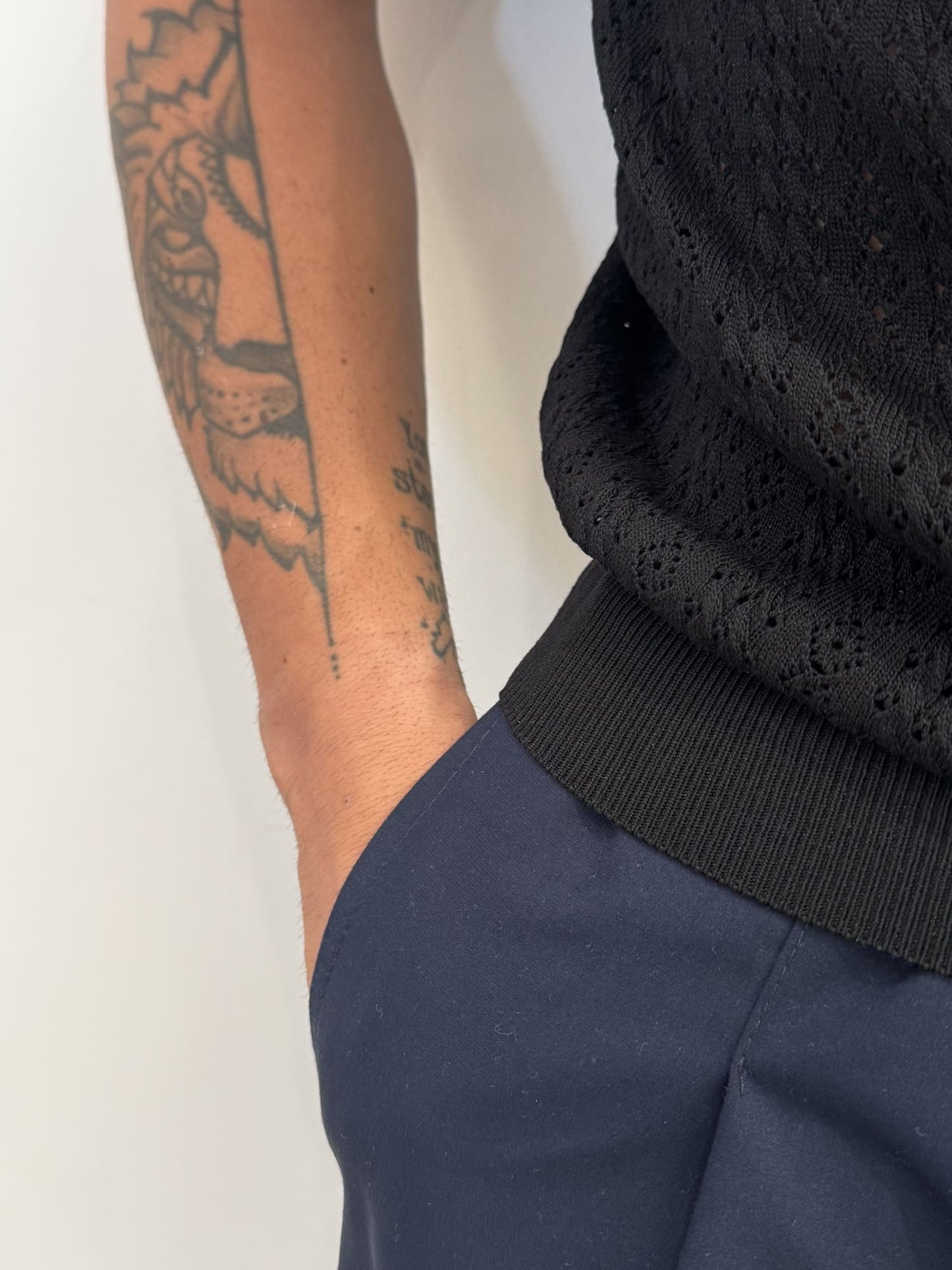 Polo lavorata in misto cotone