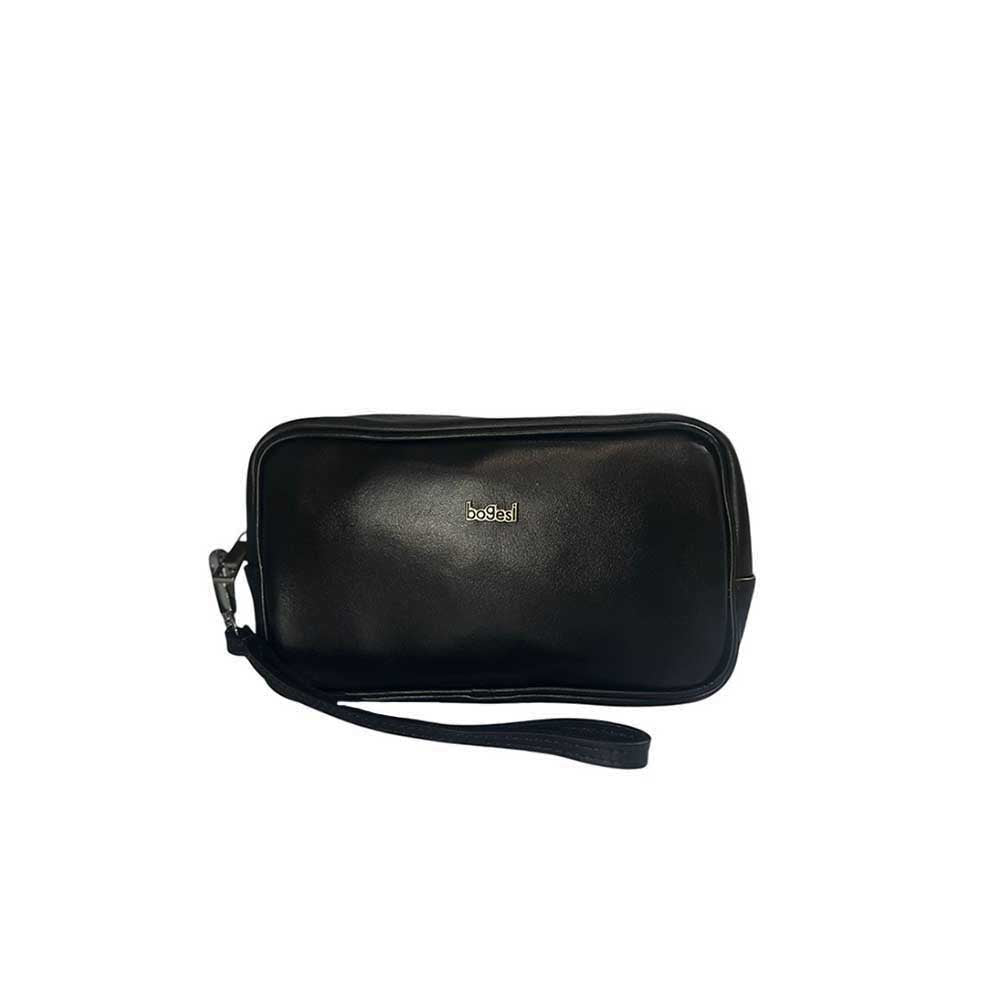 Borsello uomo con zip e tasca laterale in pelle