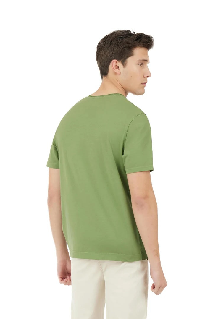 T-shirt in maglia con dettagli taglio vivo Sorbino verde