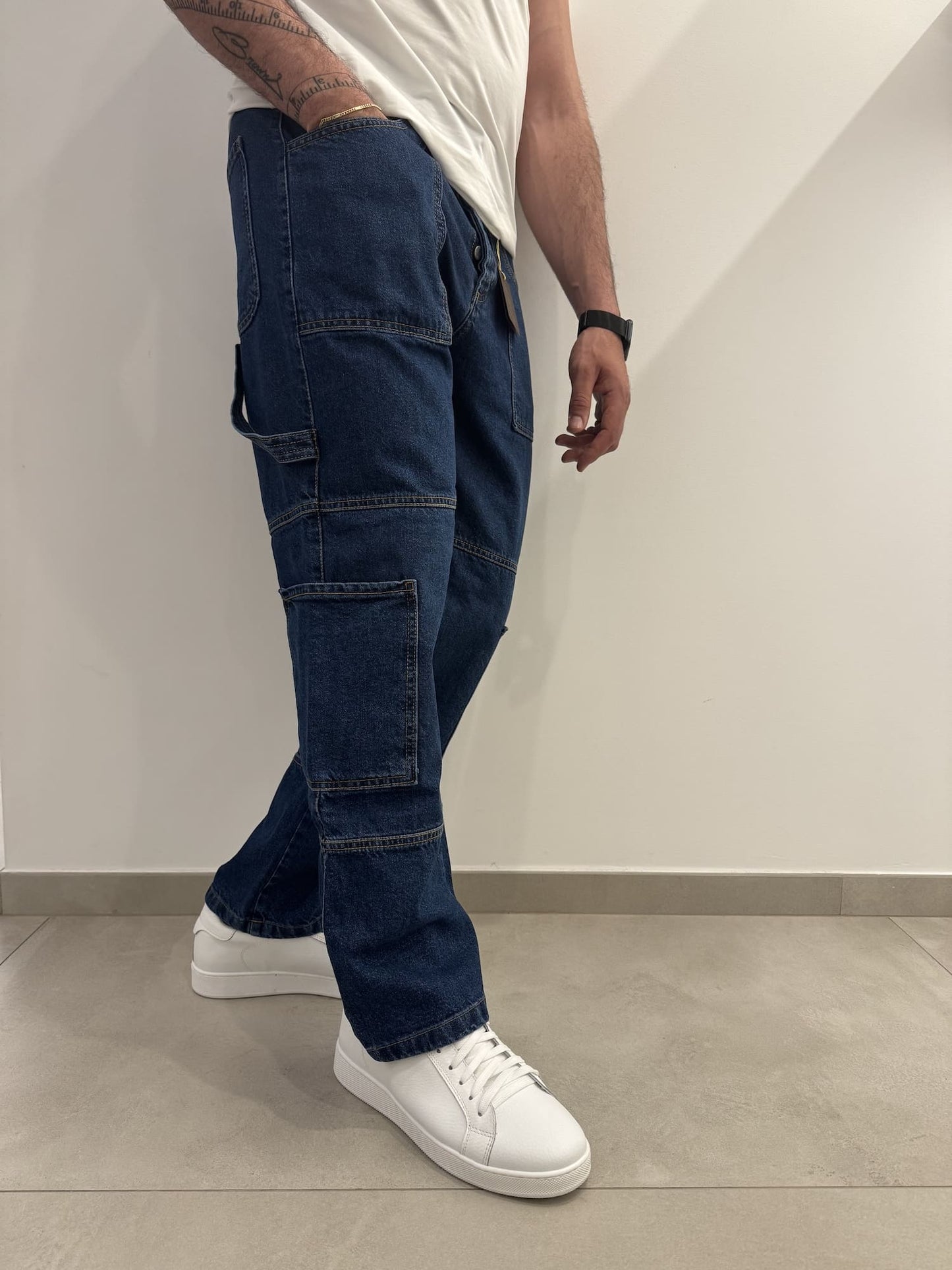 Jeans blu scuro carpenter