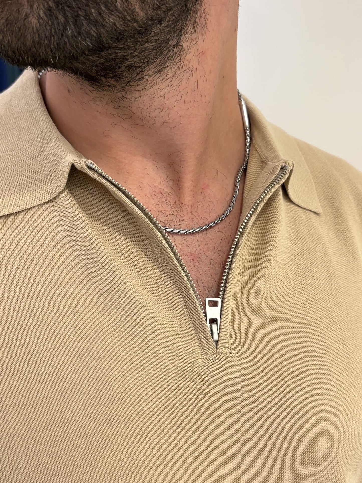 Polo in filo con mezza zip fine quality