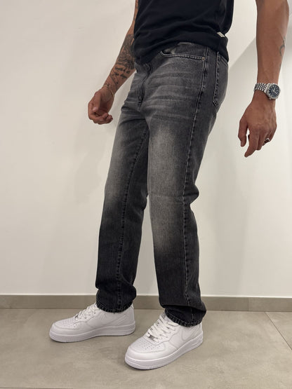 Jeans uomo straight fit nero