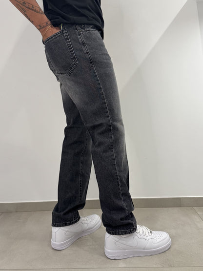 Jeans uomo straight fit nero