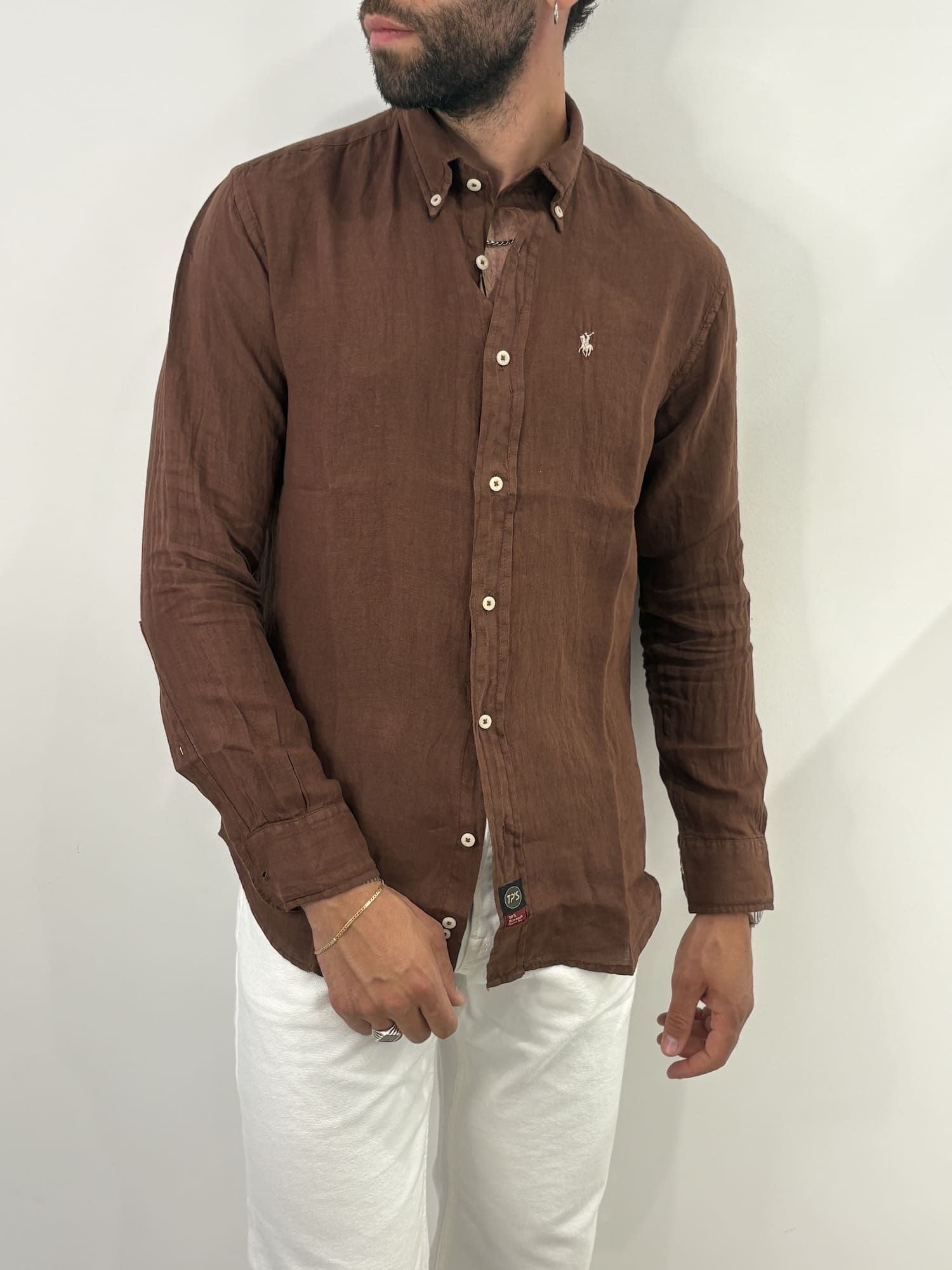Camicia in Lino Brown