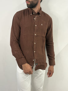 Camicia in Lino Brown