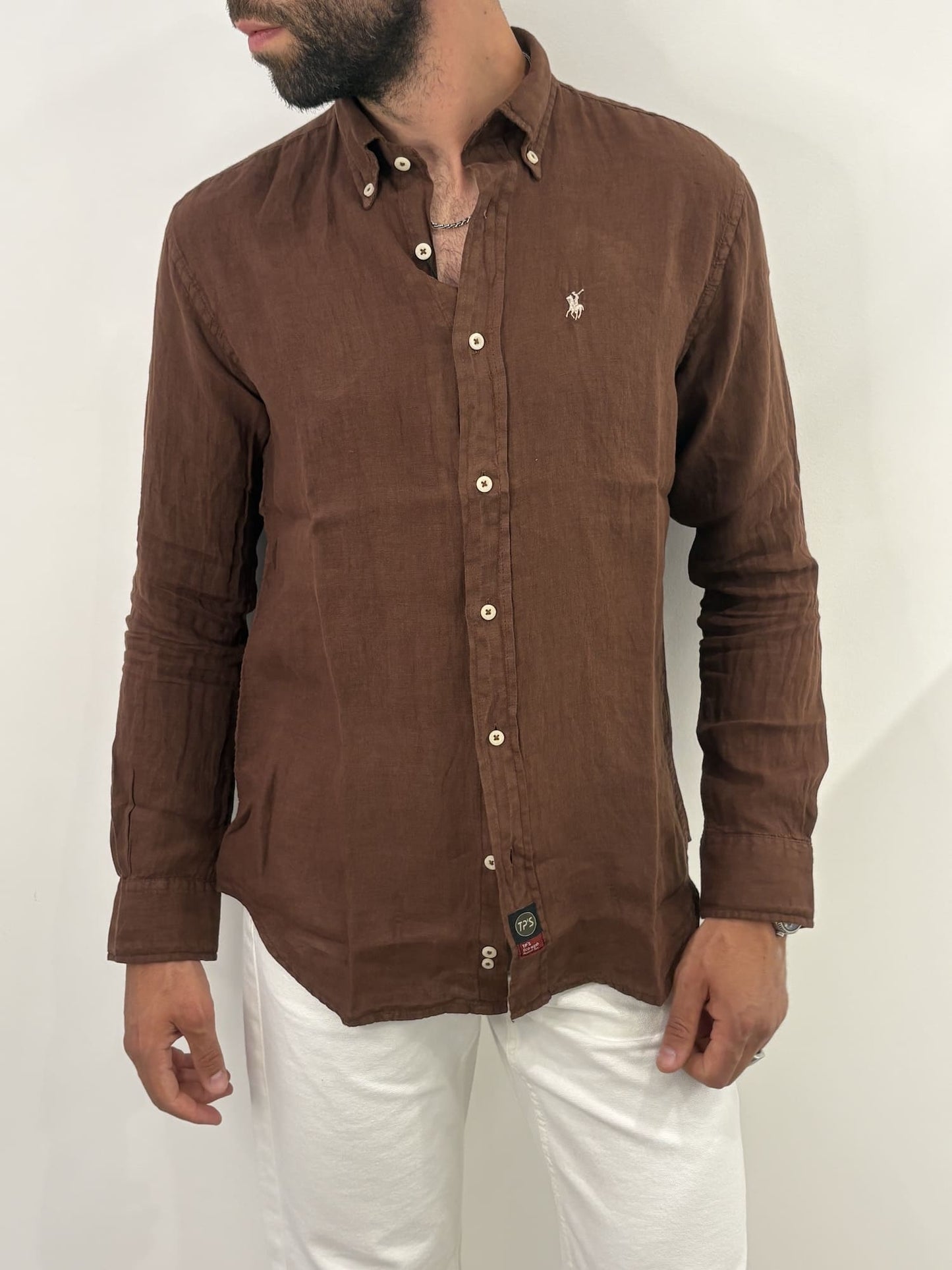 Camicia in Lino Brown