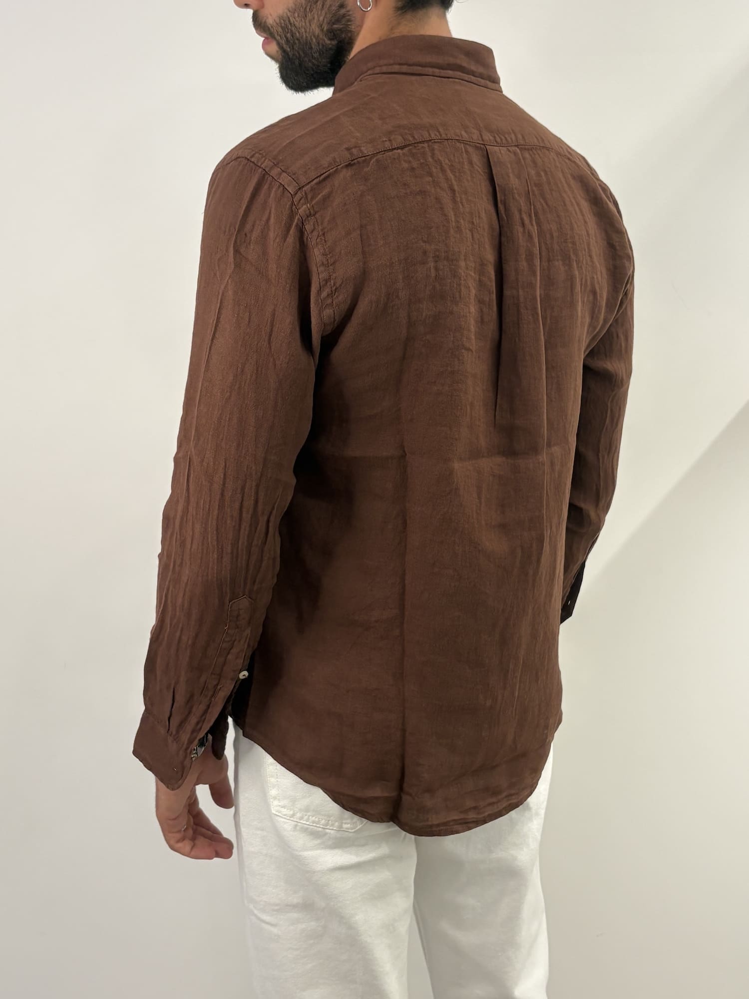 Camicia in Lino Brown