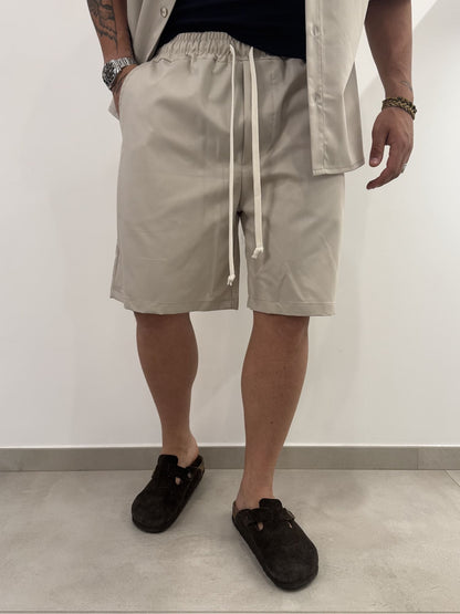 Coordinato in poli-viscosa camicia e bermuda