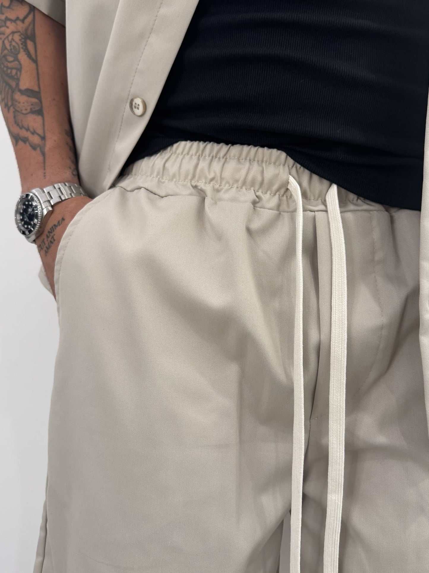 Coordinato in poli-viscosa camicia e bermuda