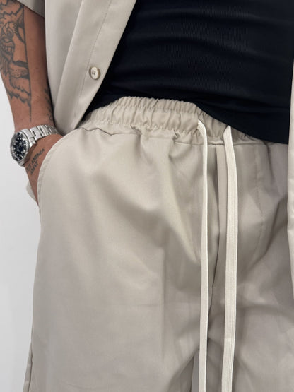 Coordinato in poli-viscosa camicia e bermuda
